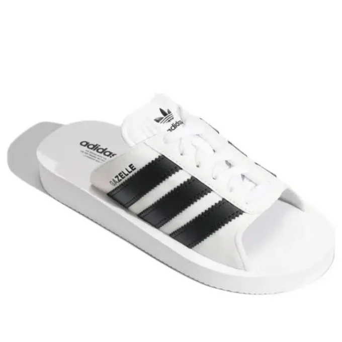 Adidas Gazelle Beach Slides “White Black”