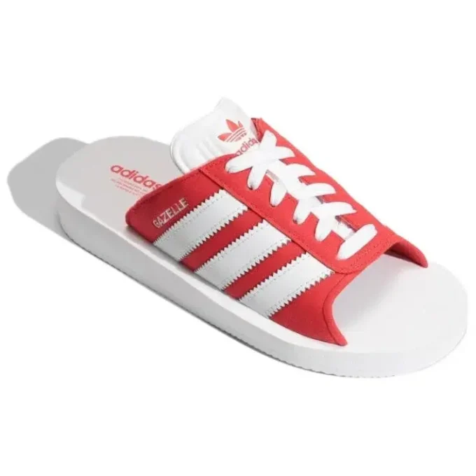 Adidas Gazelle Beach Slides “White Red”
