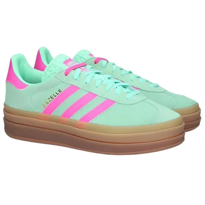Adidas Gazelle Bold “Pulse Mint Screaming Pink”
