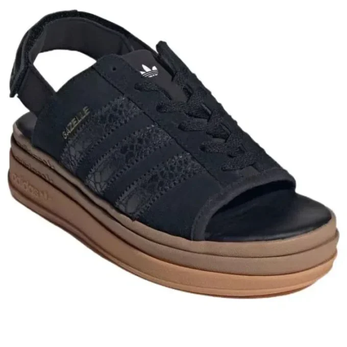 Adidas Gazelle Bold Sandals “Core Black Snakeskin”