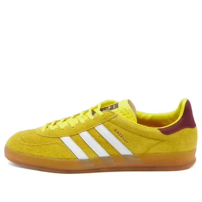Adidas Gazelle Indoor Shoes “Bright Yellow Burgundy”