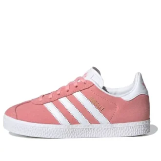 Adidas Gazelle J Shoes “Pink White Golden”