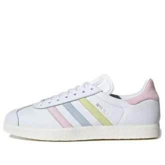 Adidas Gazelle Shoes “White Yellow Blue Pink”