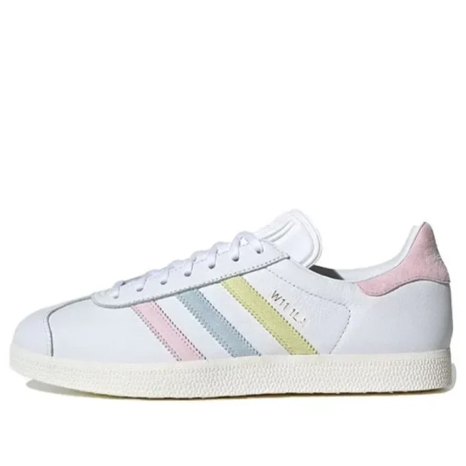 Adidas Gazelle Shoes “White Yellow Blue Pink”