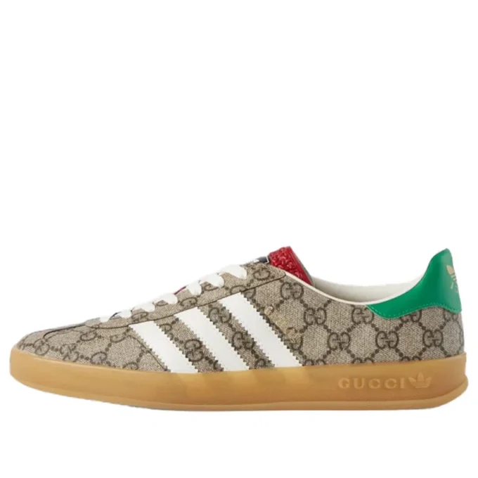 Adidas X Gucci Gazelle Gg Supreme Shoes “Beige Ebony Green”